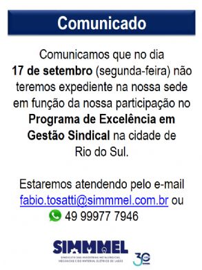 Comunicado Expediente SIMMMEL - 17/09